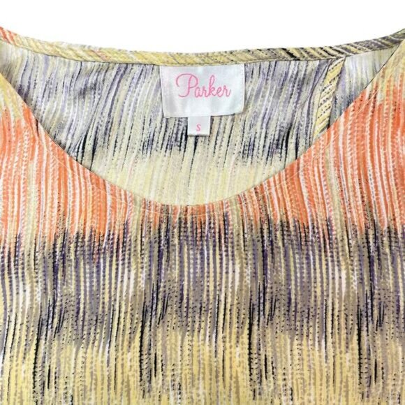 PARKER 100% Silk Blouse Split Rear Sz Small - Picture 3 of 5